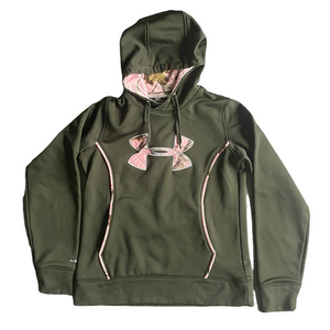 UNDER ARMOUR Real Tree Camo Sweatshirt Hoodie Pink Hunter Green,‎ SZ S